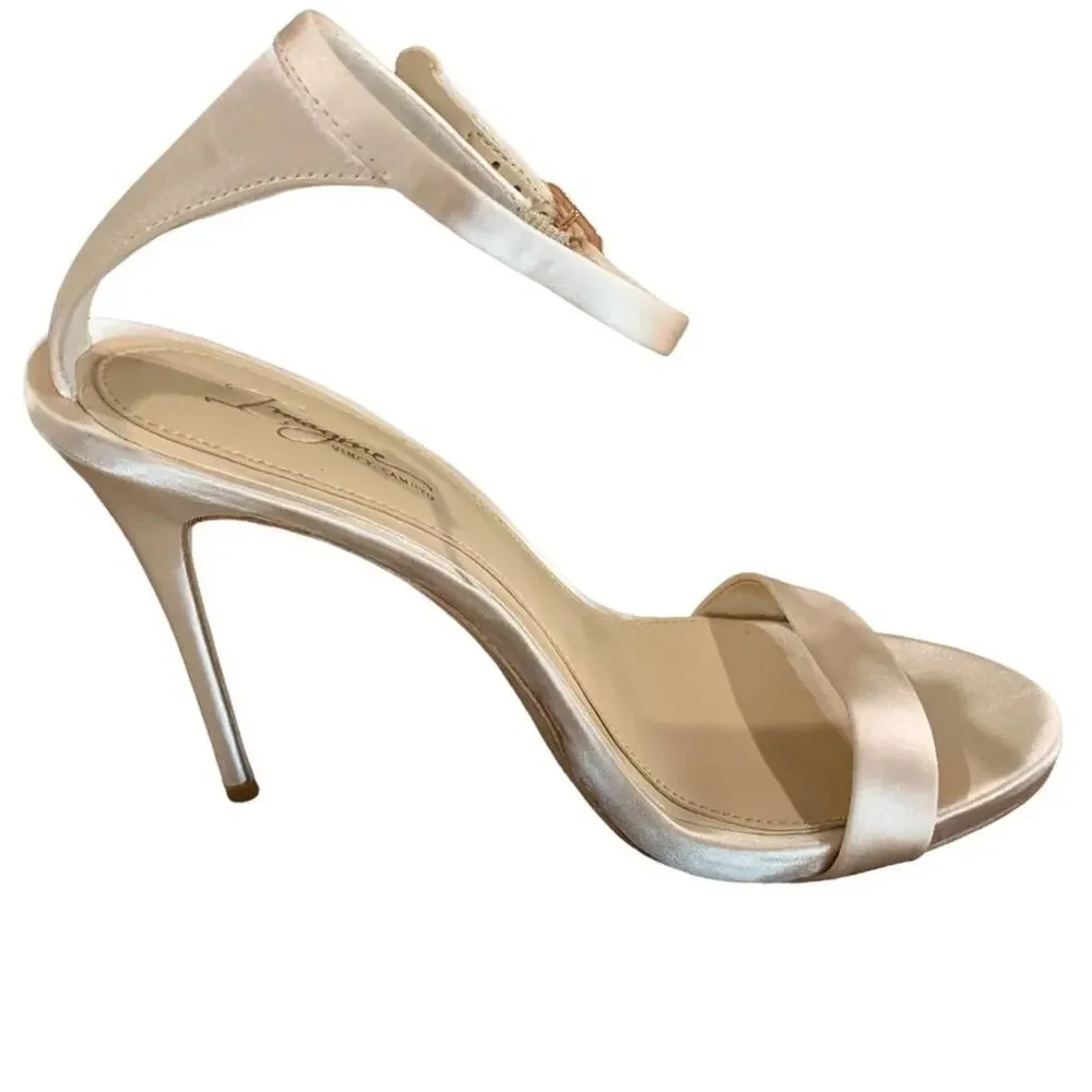Imagine by Vince camuto shoes stiletto heels. Blush satin like‎  fabric size 7 - Picture 4 of 10